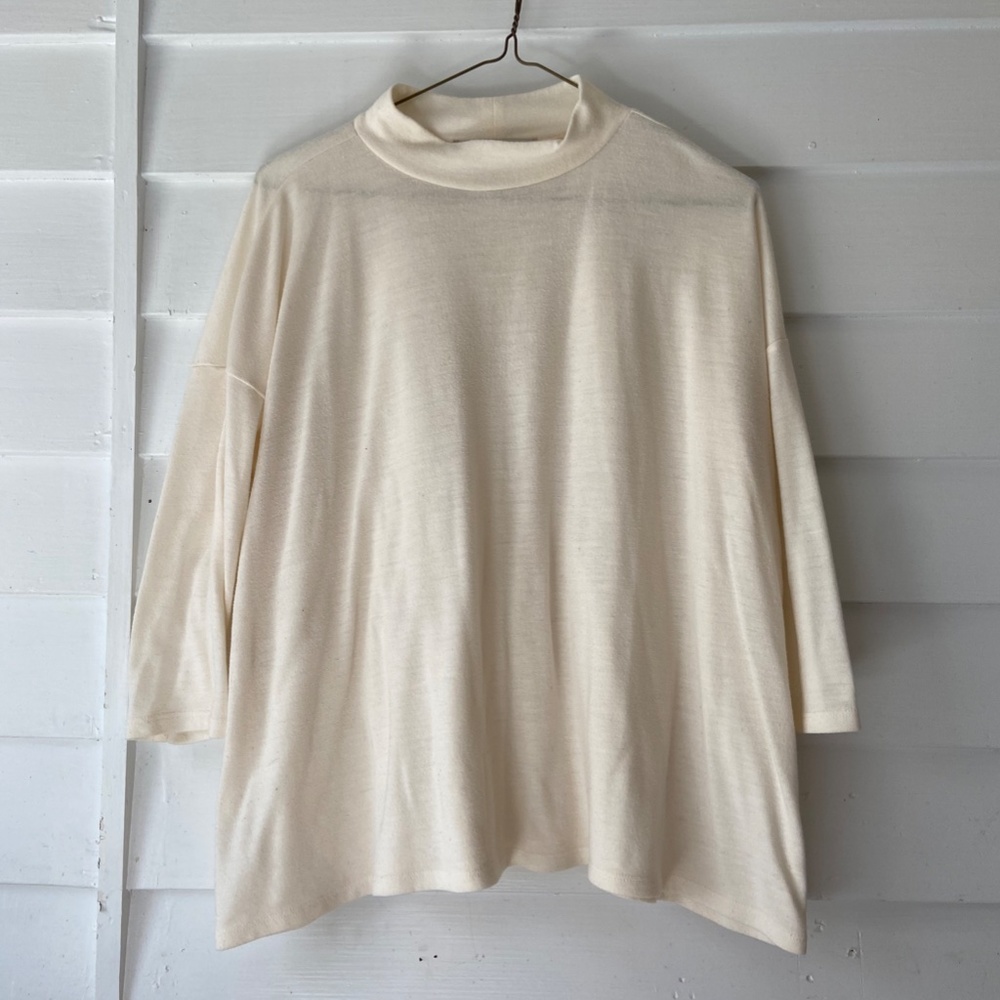 Off White Mock Neck Sweater